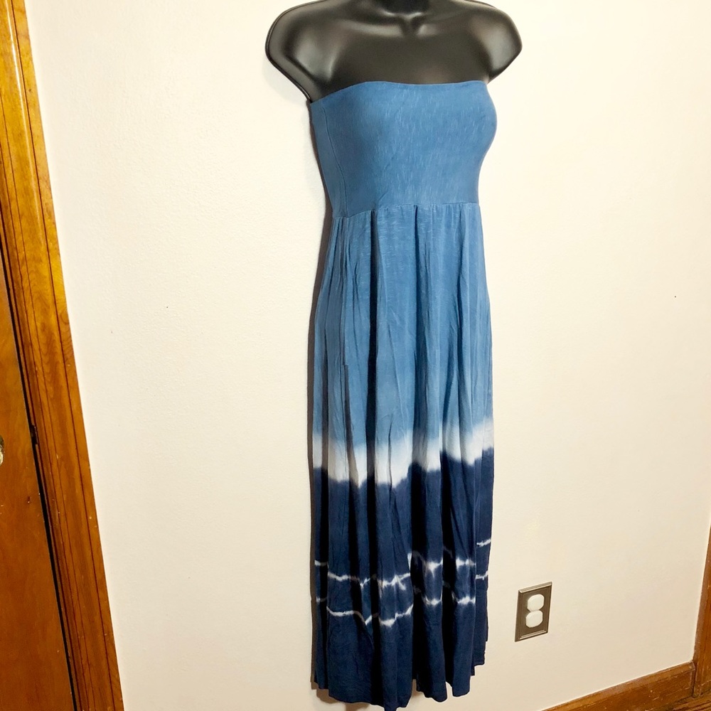 Lucky Brand XS ombré blue tie dye maxi tube dress - Picture 2 of 7
